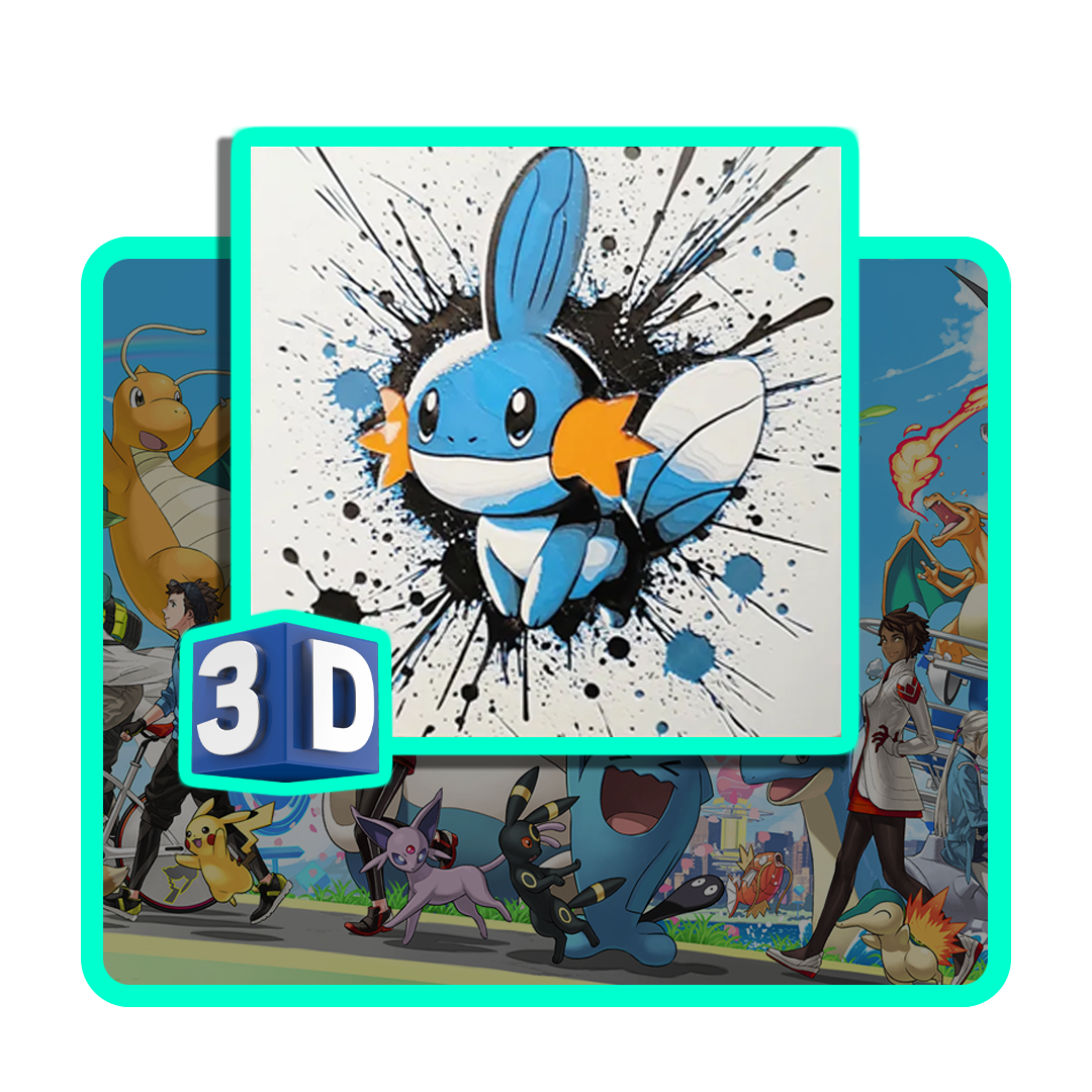 Pokemon Mudkip 3D Printed Artwork