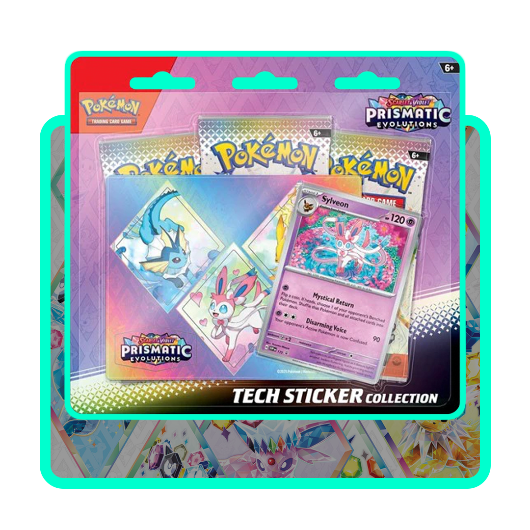 Pokemon Prismatic Evolutions Tech Sticker Collection